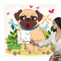 کاردستی نقاشی غول پیکر« سگ کوتوله»