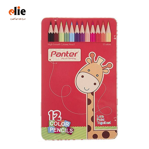 مداد رنگی 12 رنگ پنتر -panter- جعبه فلزی