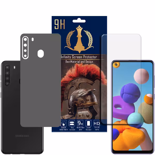 برچسب پوششی اینفینیتی مدل PRO MAX مناسب برای گوشی موبایل سامسونگ Galaxy A21 به همراه محافظ صفحه نمایش