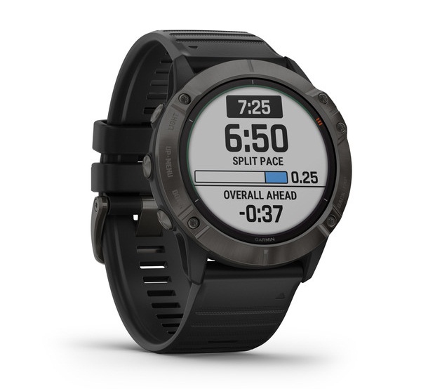 ساعت هوشمند گارمین مدل Fenix 6X Pro Solar Edition ​titanium carbon grey DLC with black band