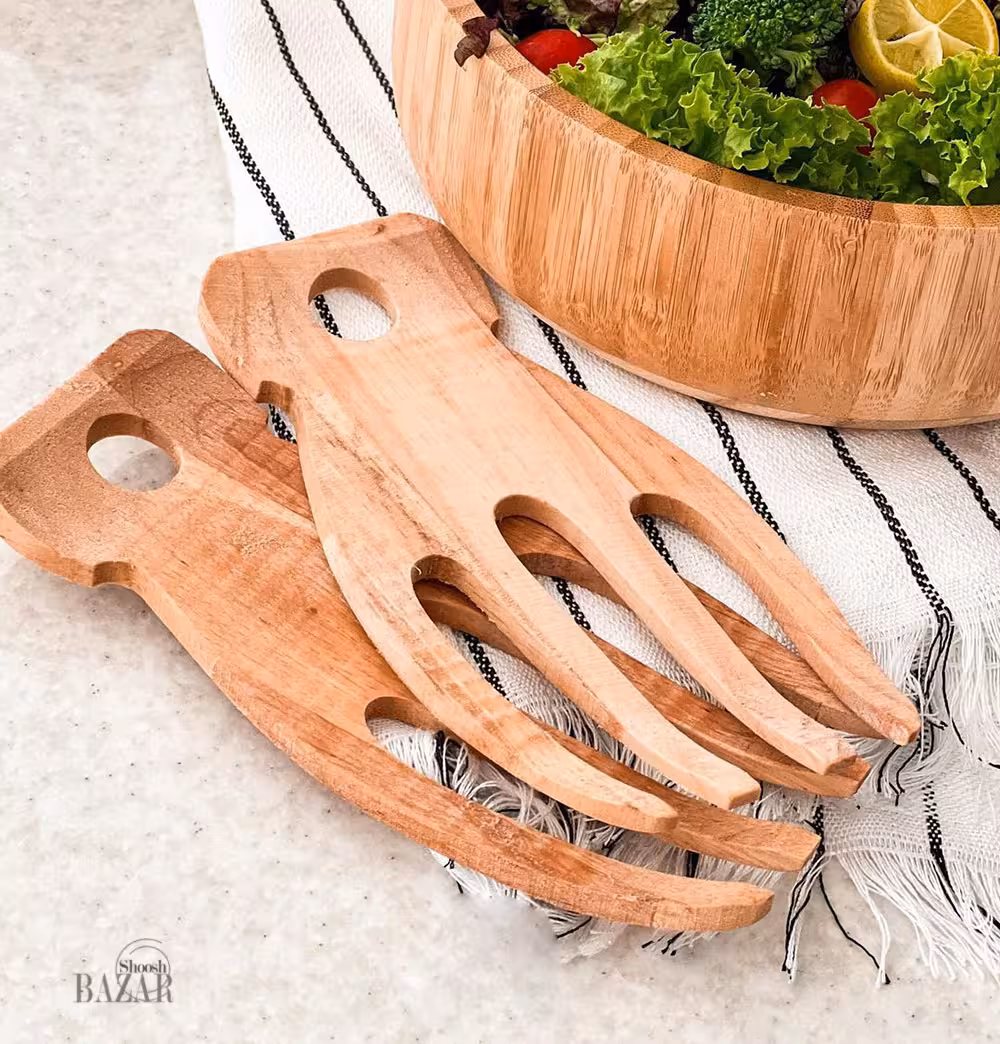 چنگال سالاد چوبی بزرگ 1 عددی
