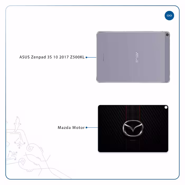 برچسب پوششی ماهوت مدل Mazda Motor مناسب برای تبلت ایسوس Zenpad 3S 10 2017 Z500KL