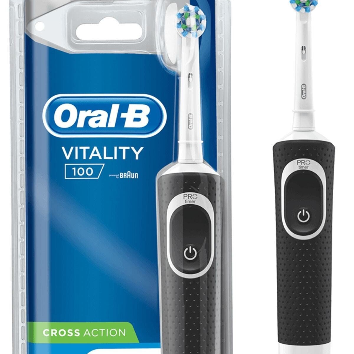 9923مسواک برقی قابل شارژ اورال بی، ارسال 14 روزه D100 Rechargeable Toothbrush Cross Action Black