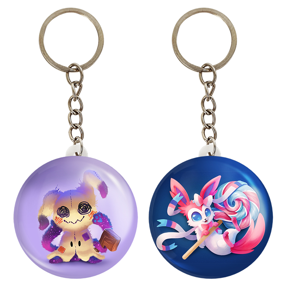 جاکلیدی خندالو مدل سیلوئون و میمیکیو انیمه پوکمون کد 1730717303 مجموعه 2 عددی