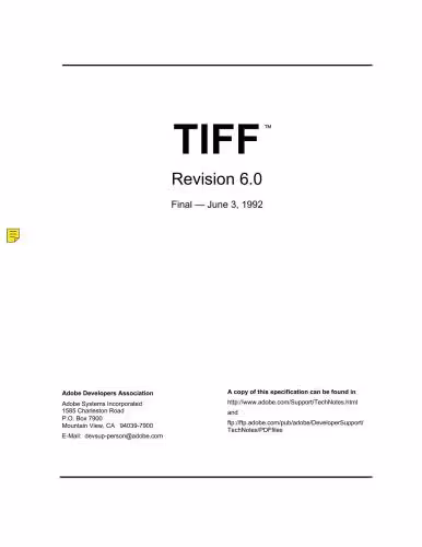 خرید و دانلود نسخه کامل کتاب TIFF Image Format Specification