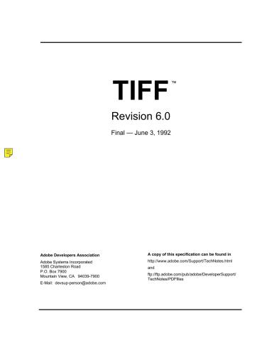 خرید و دانلود نسخه کامل کتاب TIFF Image Format Specification