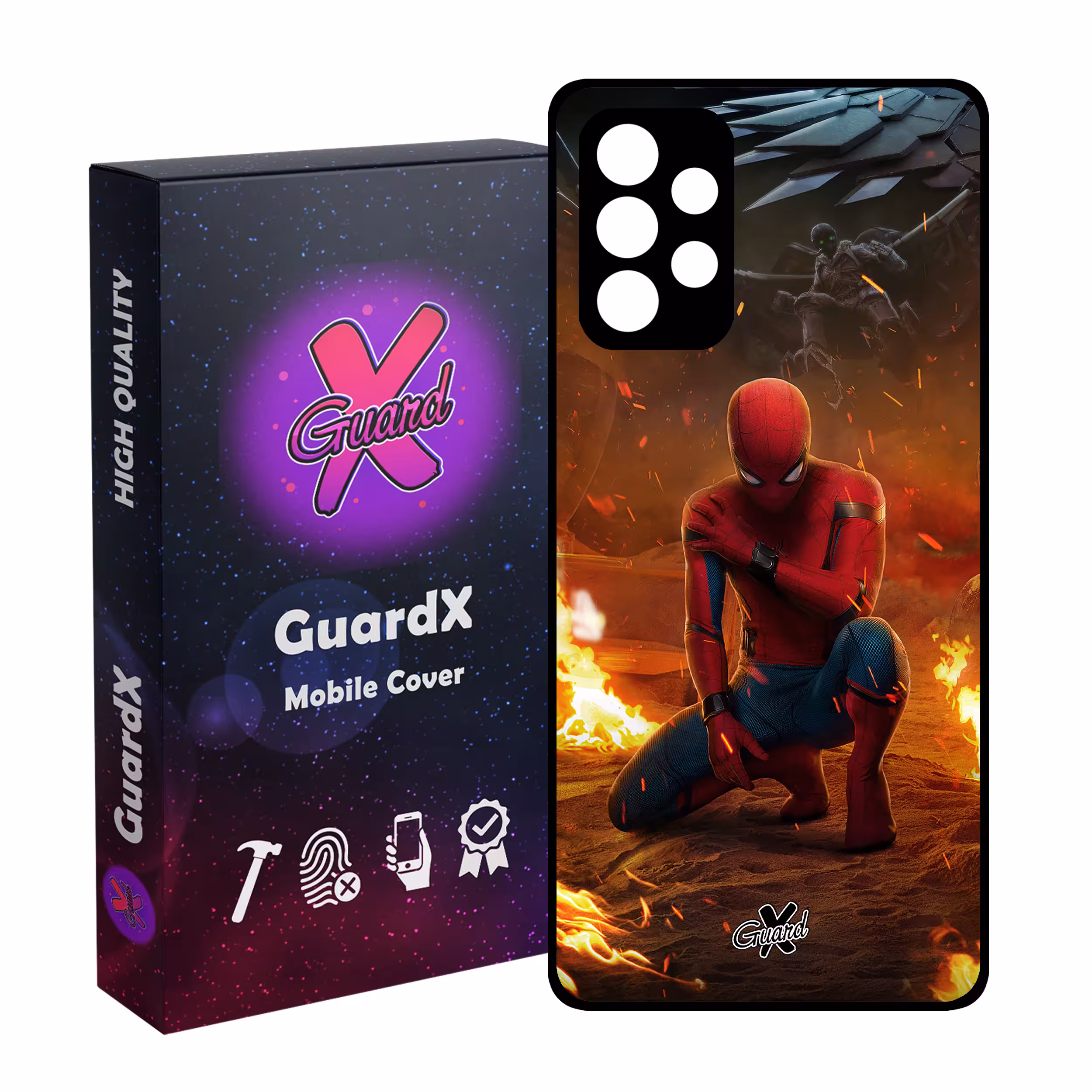 کاور گارد ایکس طرح Spider Man مدل Glass10098 مناسب برای گوشی موبایل سامسونگ Galaxy A53