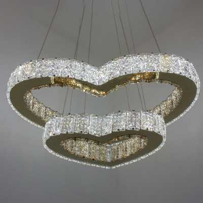 لوستر مدل کریستالی طرح قلب افقی