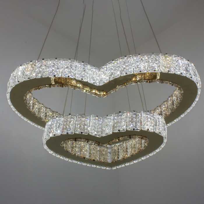 لوستر مدل کریستالی طرح قلب افقی