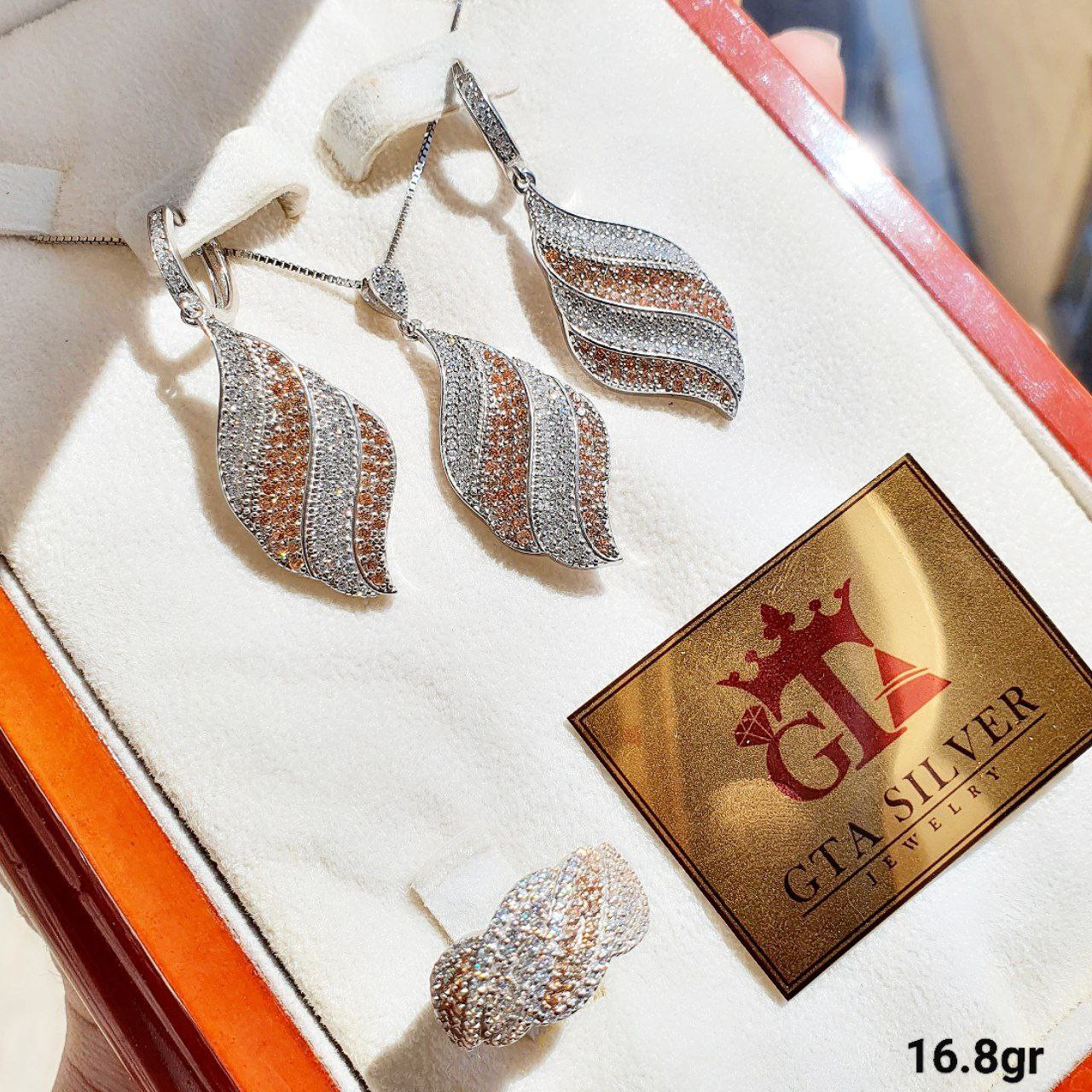 نیمست نقره 925 روکش طلا رنگ ثابت برند معتبر GTA و فاکتور معتبر