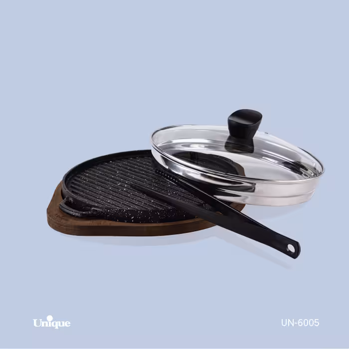 ارسال فوری   ضمانت اصالت کالا  تابه گریل چدن گرد کوچک باچوب یونیک کد محصول: UN-6005
