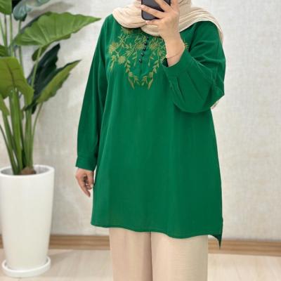 تونیک زنانه مجلسی گلدوزی شده لینن نخ مدل شکوفه