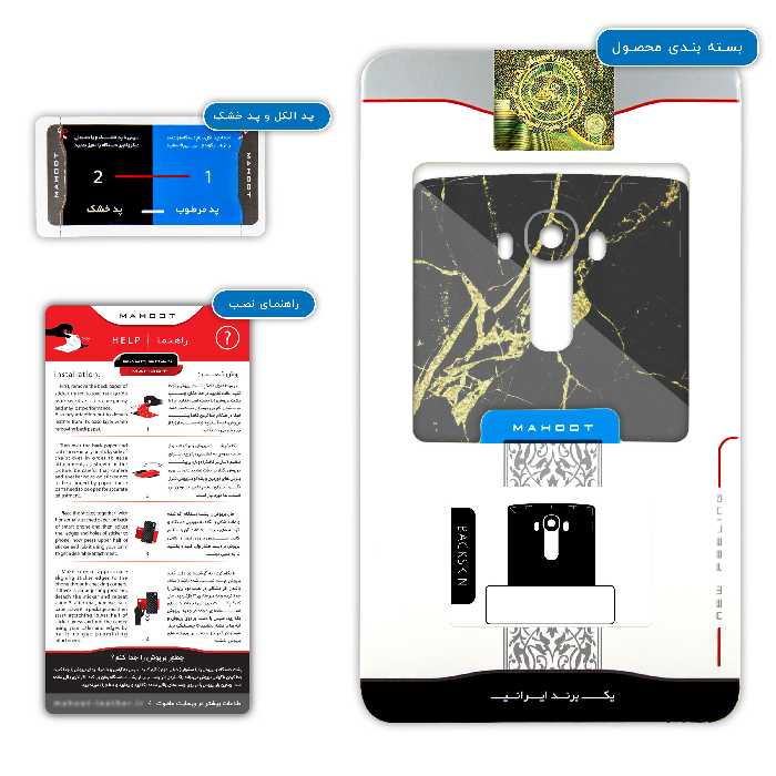 برچسب پوششی ماهوت مدل Graphite-Gold-Marble مناسب برای گوشی موبایل ال جی G4