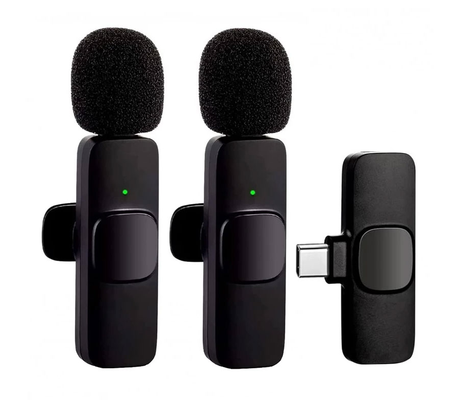 میکروفن یقه ای بی سیم مدل K9 Dual Type-C بسته 2 عددی