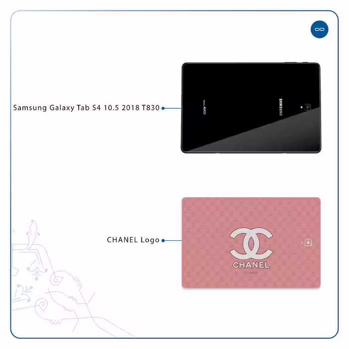 برچسب پوششی ماهوت مدل CHANEL-Logo مناسب برای تبلت سامسونگ Galaxy Tab S4 10.5 2018 T830
