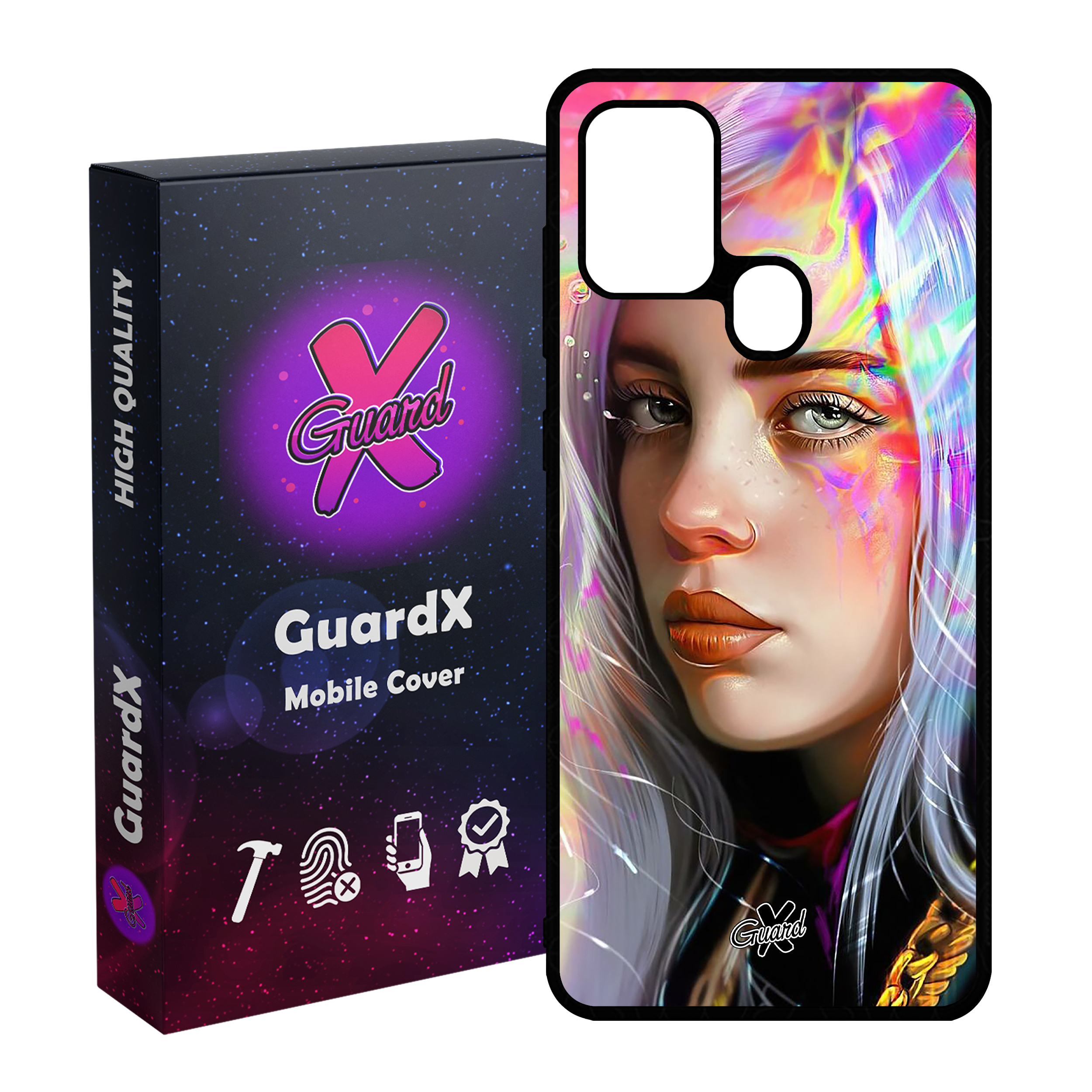 کاور گارد ایکس طرح Billie Eilish مدل Glass10141 مناسب برای گوشی موبایل سامسونگ Galaxy A21s