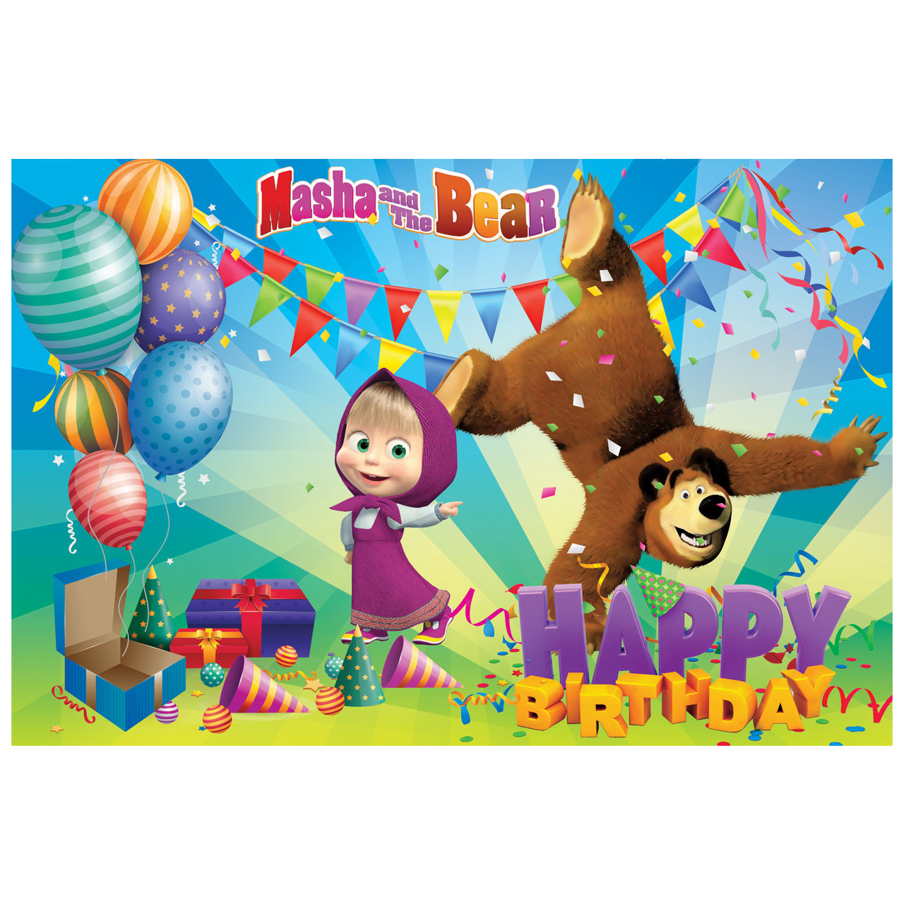 بنر تم تولد طرح ماشا و میشا کد 1077