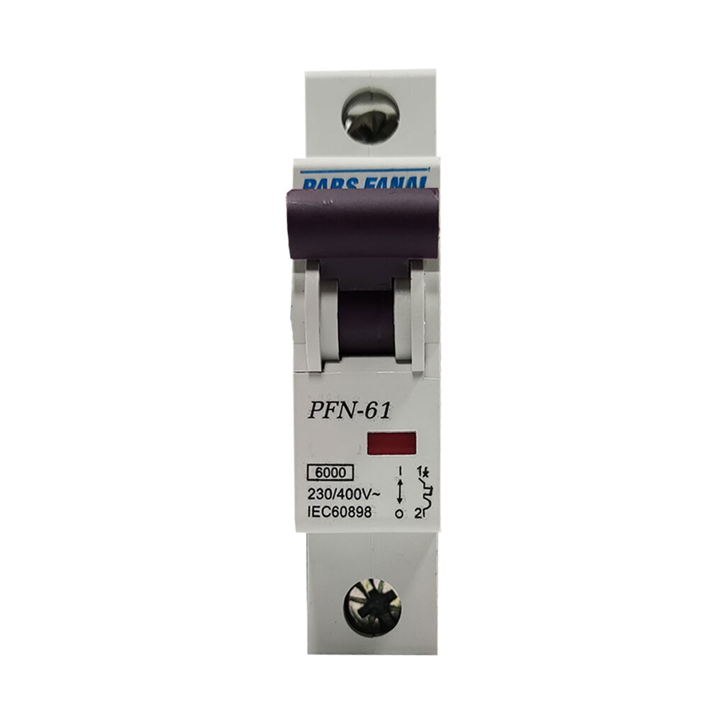 کلید مینیاتوری یک پل 25 آمپر پارس فانال مدل B25-6K-PFN-1P