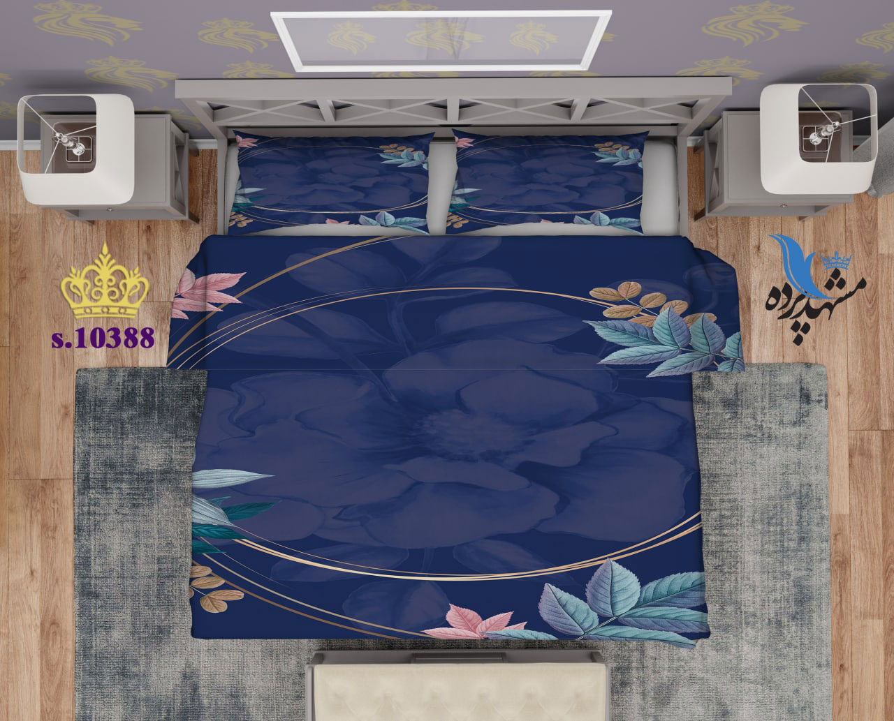 ست روتختی دو نفره طرح گل S10388