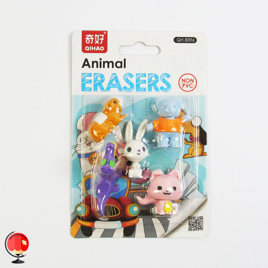 پاک کن فانتزی طرح حیوانات خرگوش 5 تکه