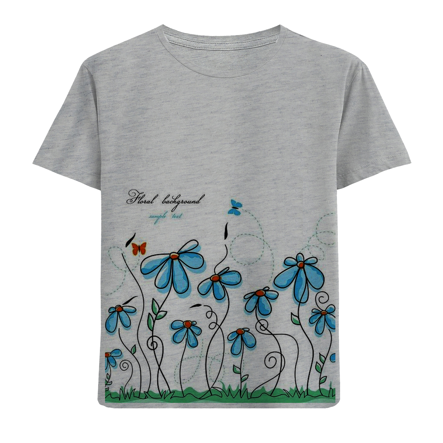 تی شرت آستین کوتاه بچگانه مدل گل F624