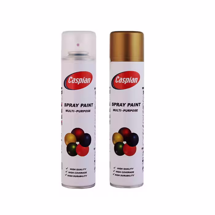 اسپری رنگ طلایی و کلرشفاف کاسپین مدل cas2 حجم 300 میلی لیتر