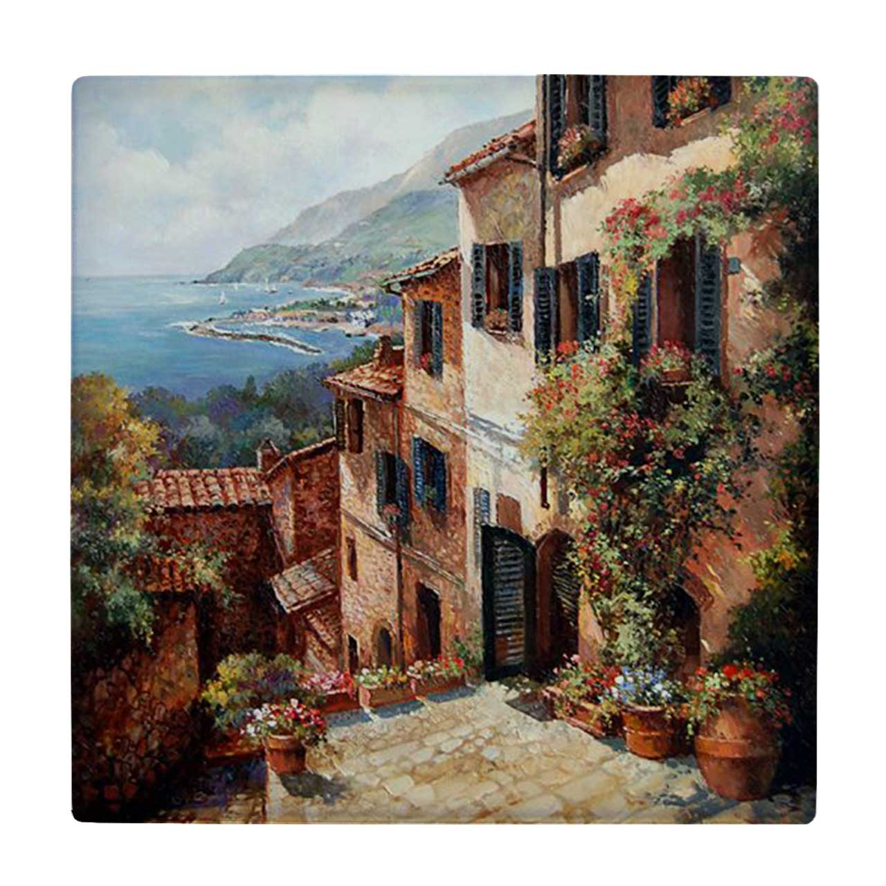  کاشی کارنیلا طرح خانه های مدیترانه ای کد wkk3288