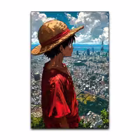 تابلو شاسی گوفی مدل انیمه وان پیس لوفی دزد دریایی کلاه حصیری طرح Luffy One Piece Anime کد VIEW44 | دنیای قاب