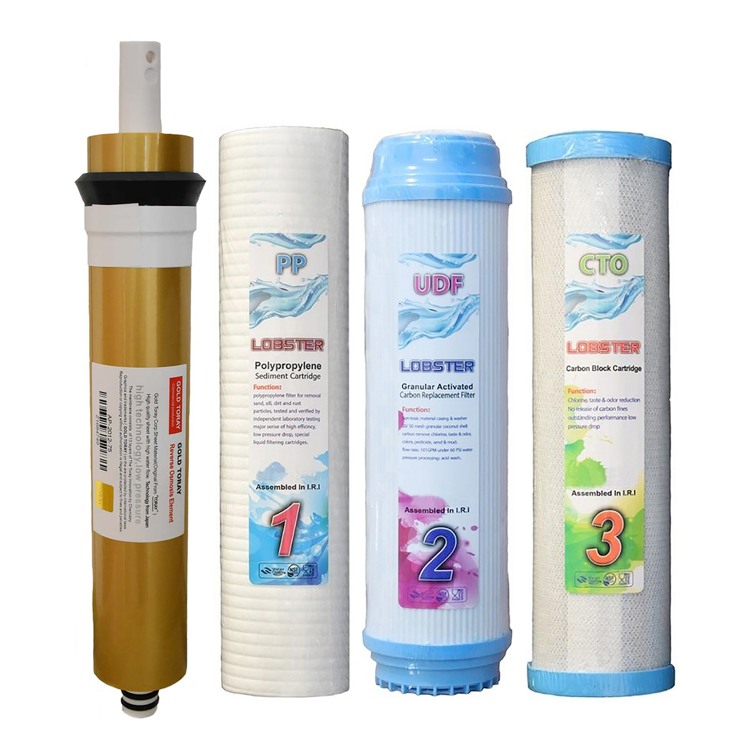 فیلتر دستگاه تصفیه کننده آب لابستر مدل LT42 مجموعه 3 عددی به همراه فیلتر گلدتورای مدل 75G