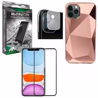 کاور ماموت طرح الماس مدل BNDL-ALMS مناسب برای گوشی موبایل اپل Iphone 11 Pro به همراه محافظ صفحه نمایش و محافظ لنز دوربین