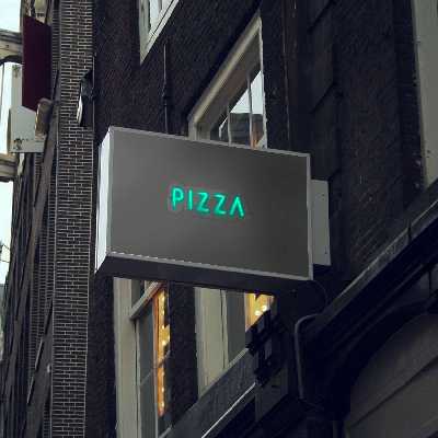 چراغ دیواری نئون دیزاین طرح Pizza-Text_TBL