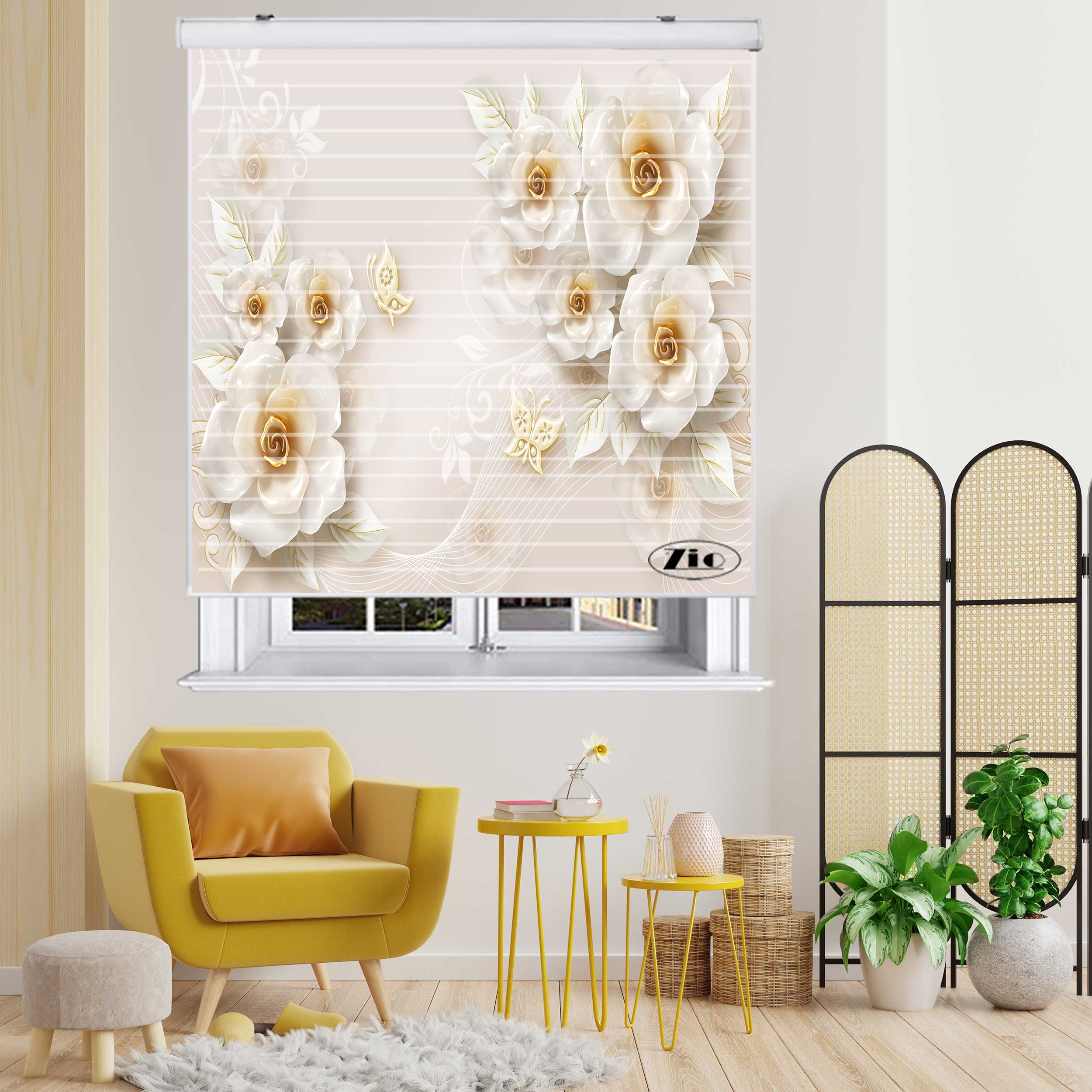 پرده زبرا زیو مدل 3D1059 سایز 150x150 سانتی متر