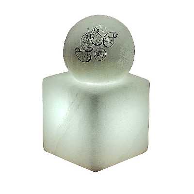 آباژور سنگ نمک مدل گـوی و مــکعب طرح آیـه دار کد 418