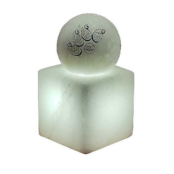 آباژور سنگ نمک مدل گـوی و مــکعب طرح آیـه دار کد 418