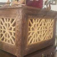 کمد صندوقچه زیر سماوری باکس جعبع و باکس خلعتی داماد و عروس صندوق سنتی چوبی گره چینی