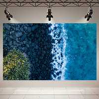 تابلو بوم مدل دریا و ساحل سنگی کد AR32