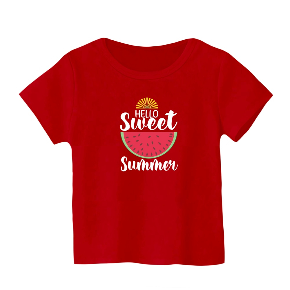 تی شرت آستین کوتاه بچگانه مدل هندوانه یلدایی کد 16 رنگ قرمز