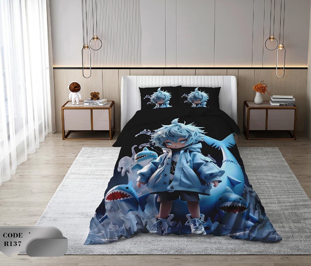سرویس روتختی 1 نفره 4 تکه ابعاد 1.65 ×2.35 کشدار ضد حساسیت و عرق کد R137 | ست خواب و ست روتختی
