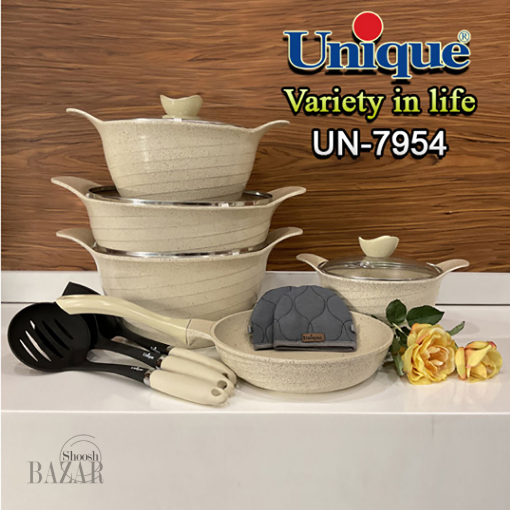 سرویس قابلمه 12 پارچه کرم رز یونیک کد 7954