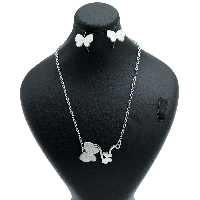 نیم ست شنی نقره ای پروانه ای 71961