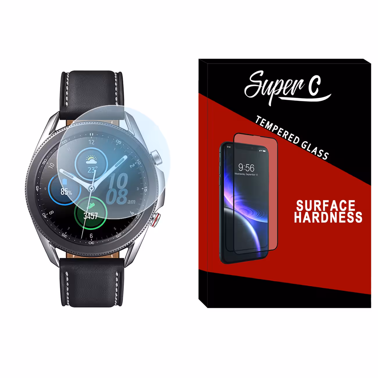 محافظ صفحه نمایش شیشه ای سوپرسی مدل SH-SC مناسب برای ساعت هوشمند سامسونگ Galaxy Watch 3 41mm