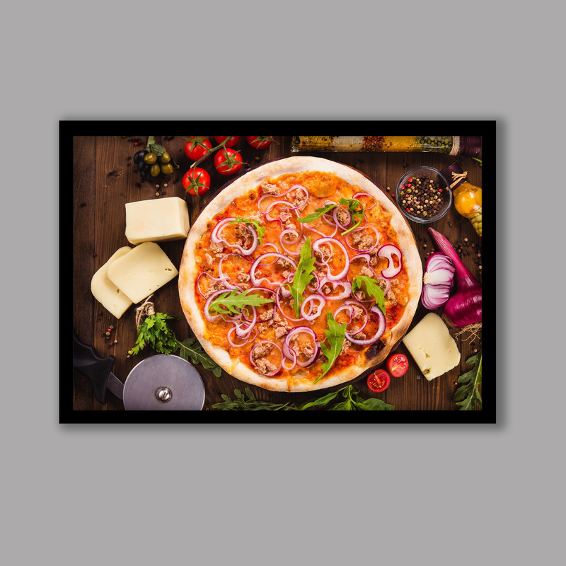 تابلو مدل آشپزخانه طرح پیتزا کد LA-G10186-2 | دنیای قاب