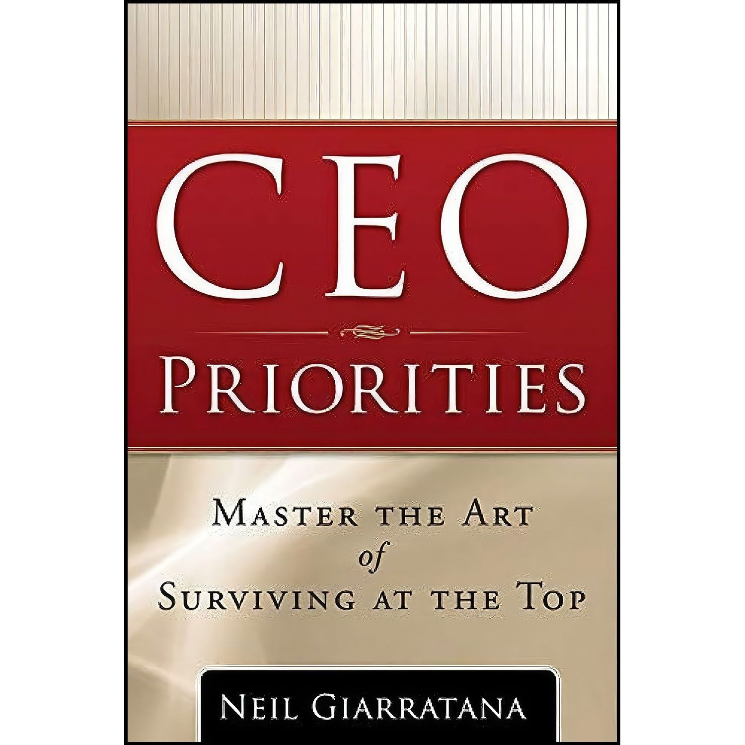 کتاب زبان اصلی CEO Priorities اثر Neil Giarratana
