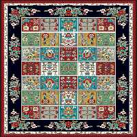 فرش ماشینی 700 شانه درجه 1 طرح گبه ماندگار ابعاد متنوع زمینه چند رنگ غلبه مشکی قرمز 109 | گبه کیفیت ضد حساسیت . فرش قسطی