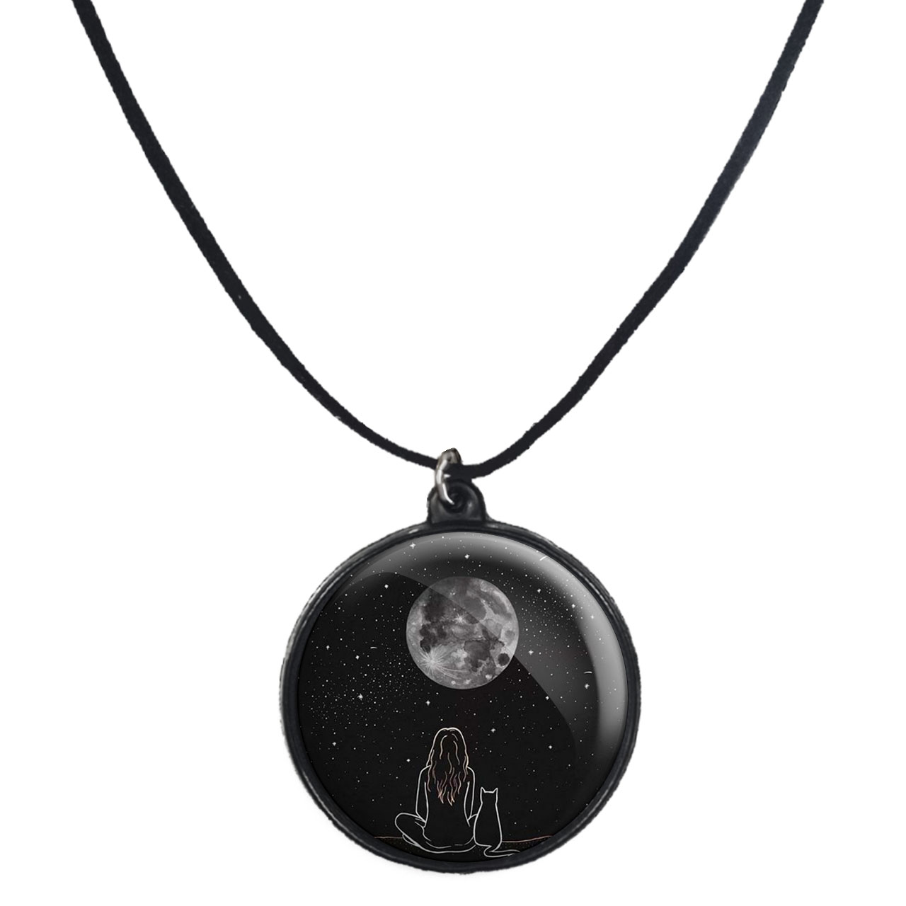 گردنبند پرمانه طرح هوا فضا و فضانورد کد pmb.4398 مدل دو طرفه