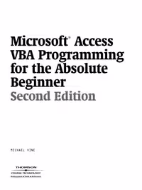 خرید و دانلود نسخه کامل کتاب Microsoft Access VBA Programming for the Absolute Beginner