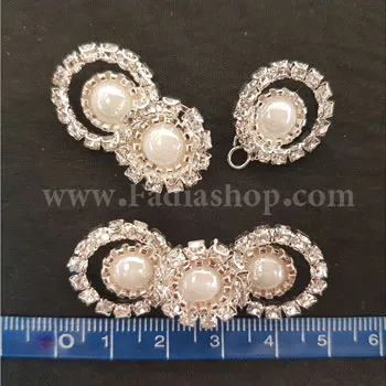 گل سینه جفتی نقره ای مدل 2