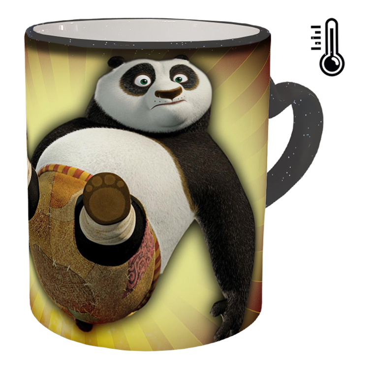 ماگ حرارتی مدل دسته قلبی اکلیلی طرح پاندا کنگ فو کار کد 38