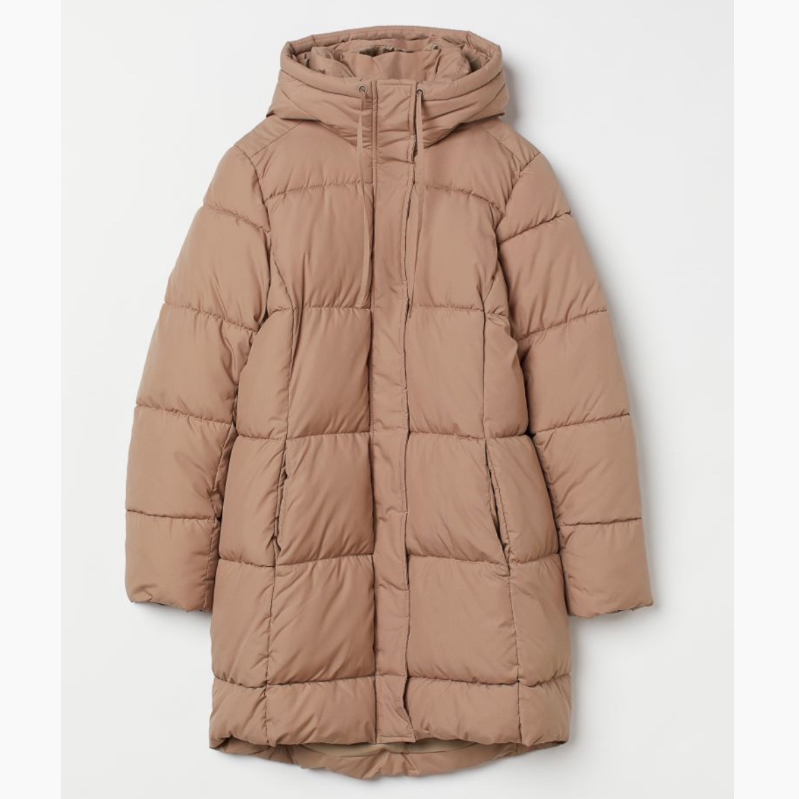 کاپشن  بلند دخترانه رنگ کاراملی برند اچ اند ام