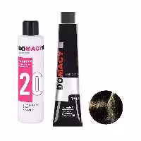 رنگ مو دوماسی سری طبیعی شماره 6.00 حجم 120 میلی لیتر رنگ بلوند تیره به همراه اکسیدان دوماسی مدل 01 شش درصدی حجم 180 میلی لیتر